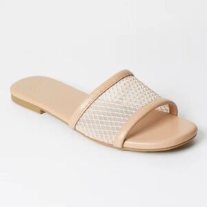 JustFab Mariska Flat Slide Sandal – New Nude – Size 7.5